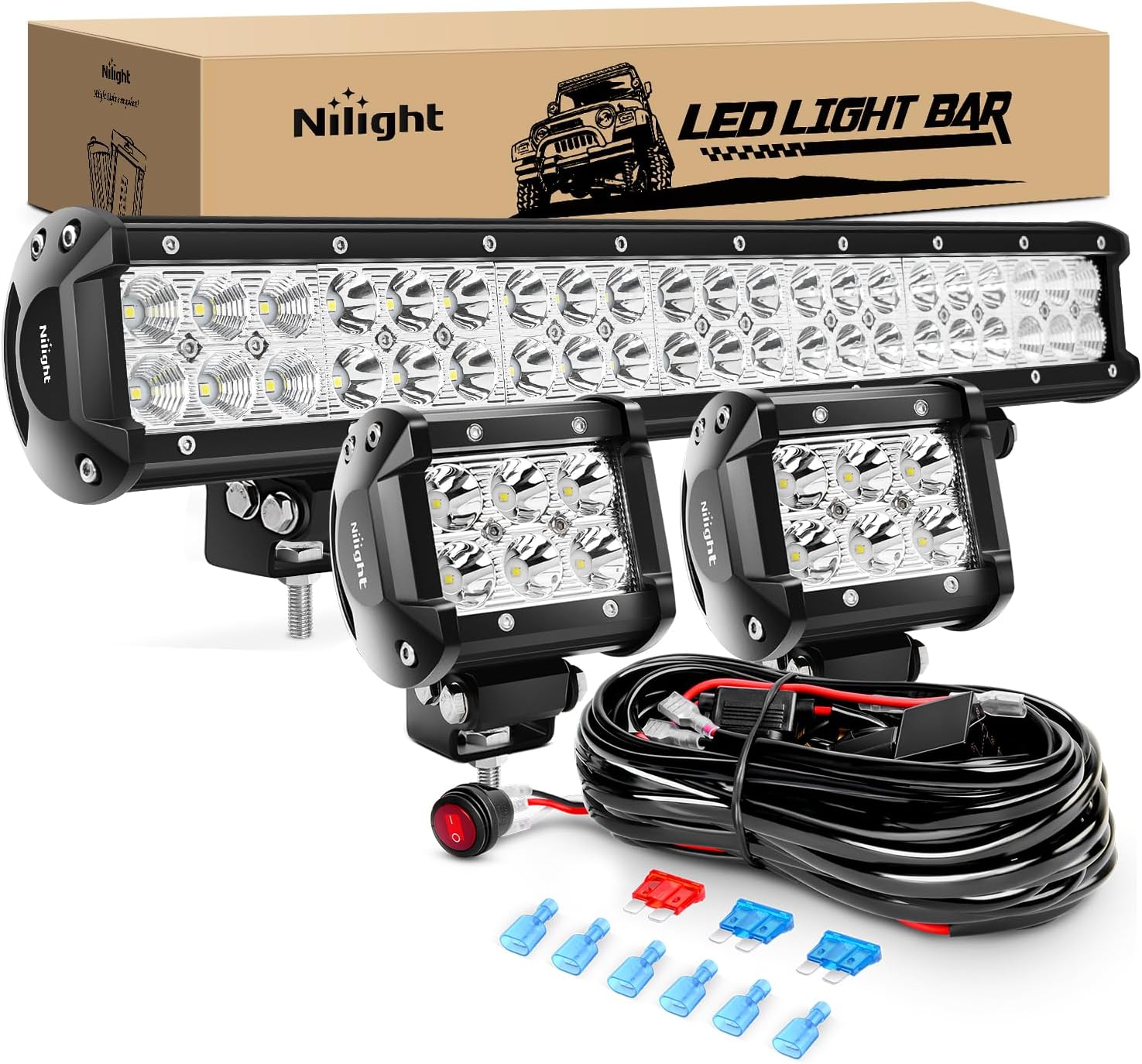 Nilight 20 inch LED light bar kit