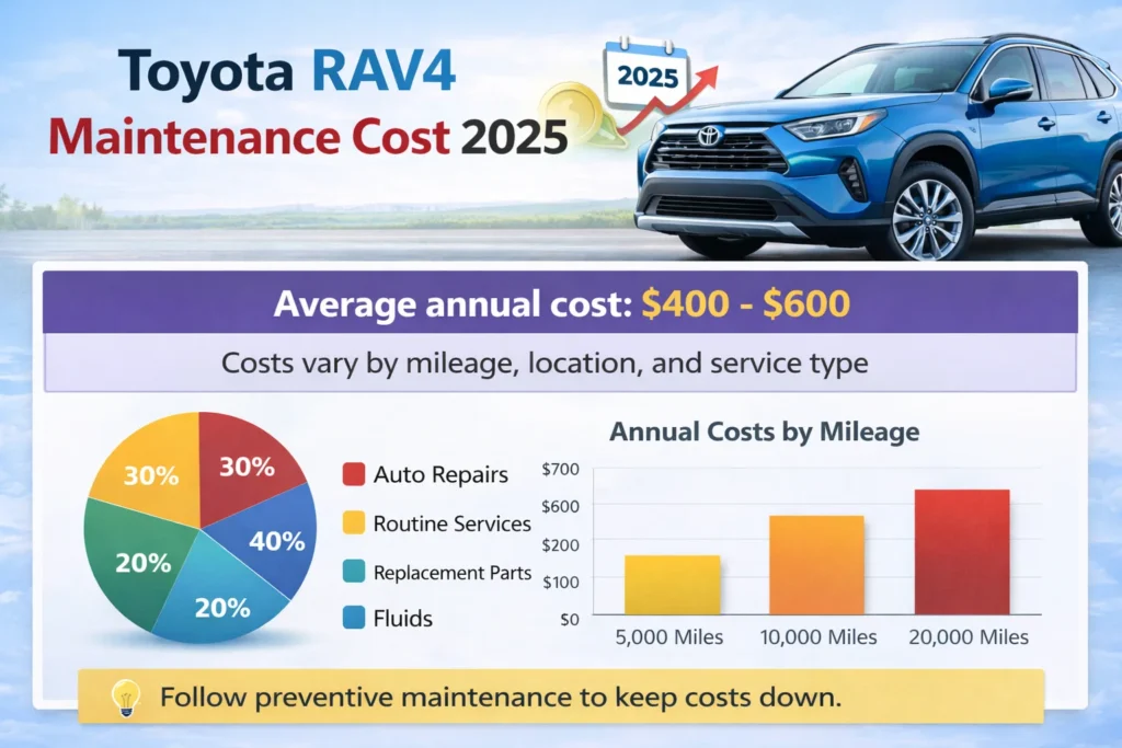 Toyota RAV4 maintenance cost 2025 breakdown and average cost