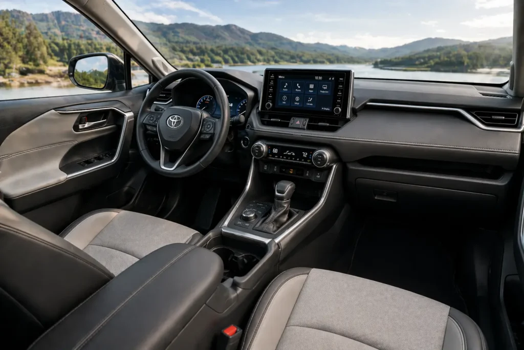 toyota rav4 interior features 2025 dashboard and infotainment system