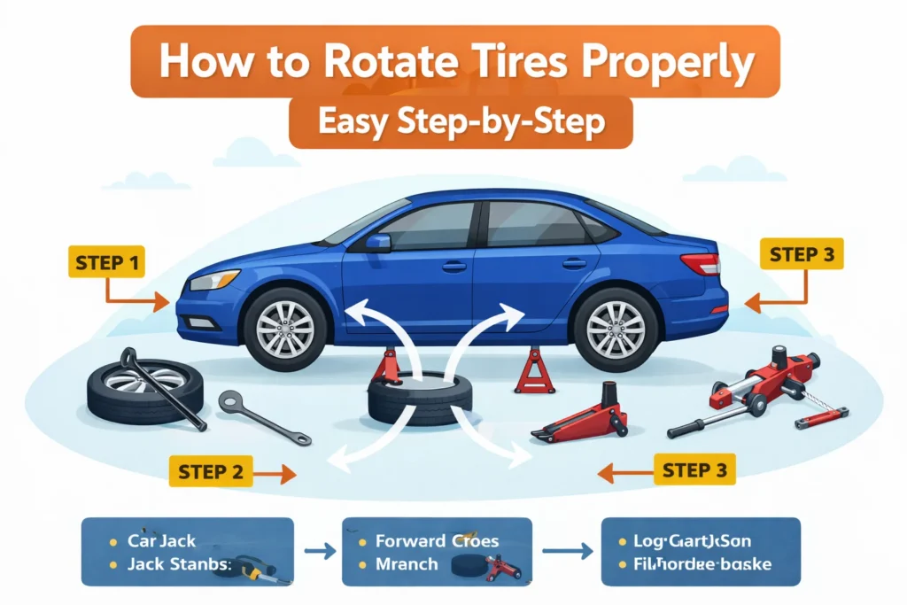 How to Rotate Tires Properly (Easy Step-by-Step Guide) 1 how to rotate tires properly step by step guide