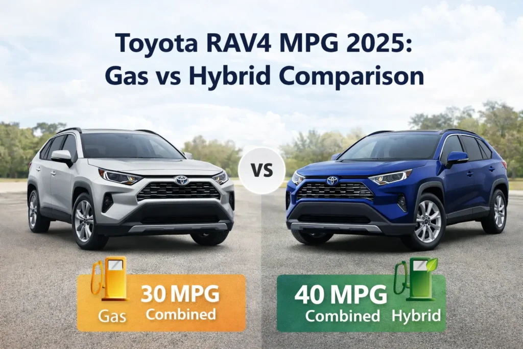 toyota rav4 mpg 2025 gas vs hybrid comparison 30 mpg vs 40 mpg