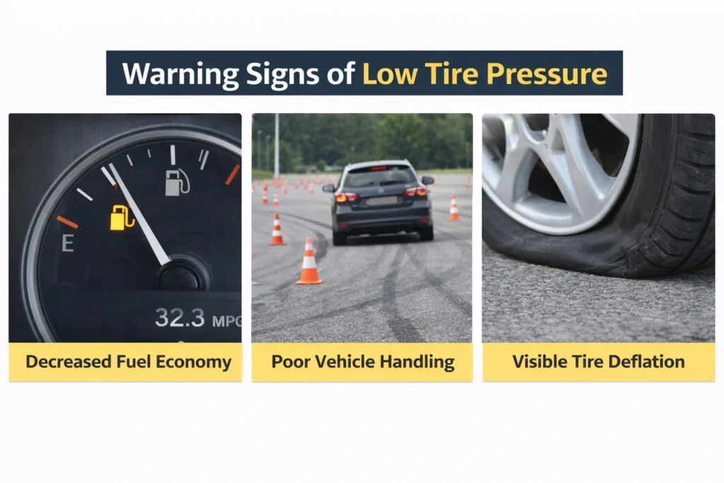 How to Check Tire Pressure Properly (Easy Guide) 4 warning signs of low tire pressure in car