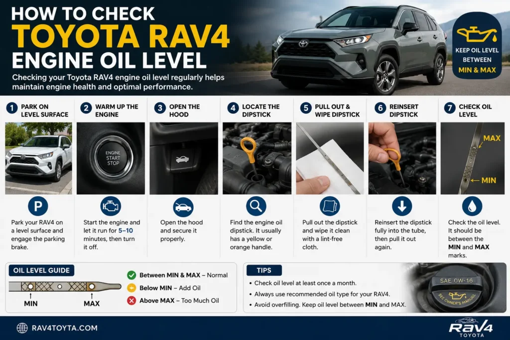 Toyota RAV4 Oil Capacity – How to Check Engine Oil Level Step by Step