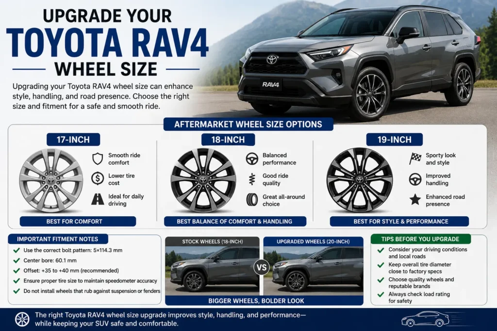 Toyota RAV4 aftermarket wheel size upgrade