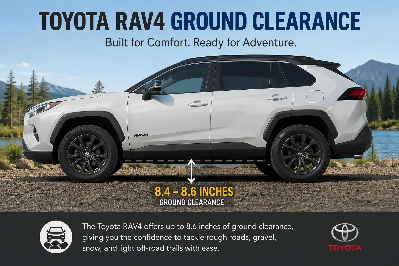 Toyota RAV4 ground clearance side view