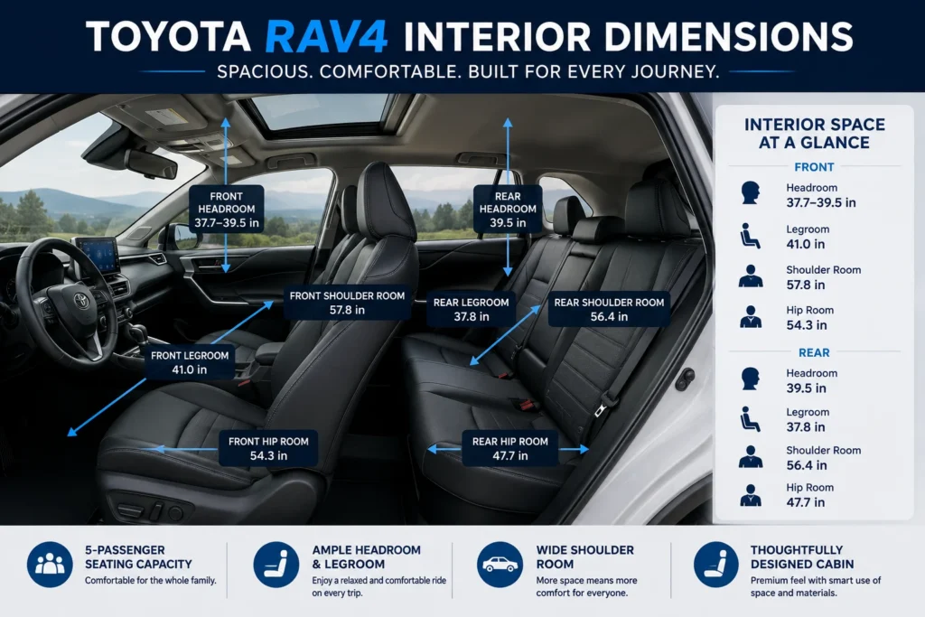 Toyota RAV4 interior dimensions and passenger space