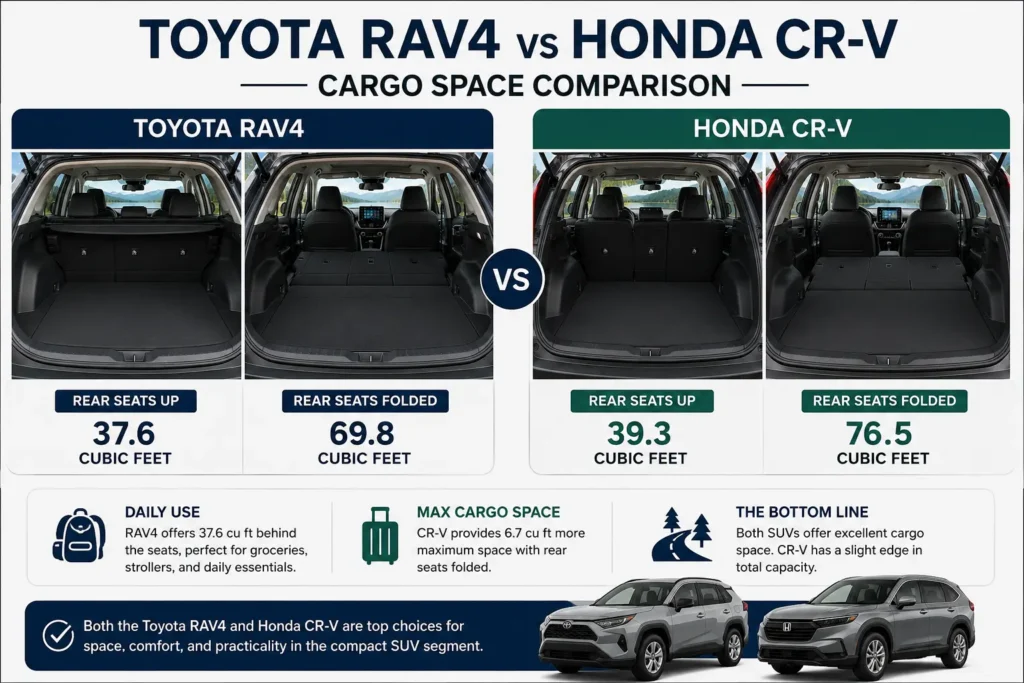 Toyota RAV4 Cargo Space: Complete Guide for Storage and Practicality 2 Toyota RAV4 vs Honda CR-V cargo space comparison