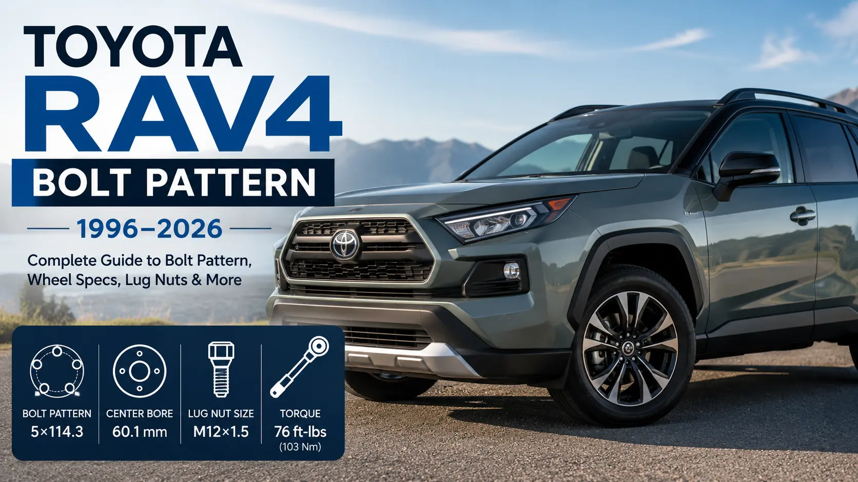 Toyota RAV4 Bolt Pattern Guide (1996–2026)