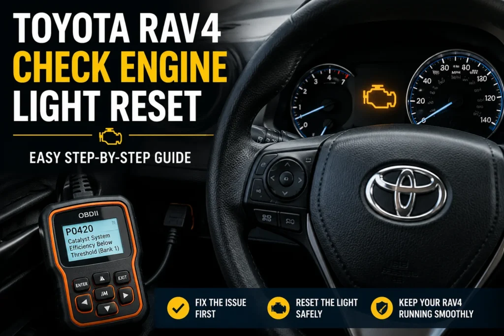 Toyota RAV4 check engine light reset dashboard warning