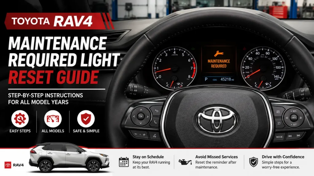Toyota RAV4 maintenance required light reset dashboard warning