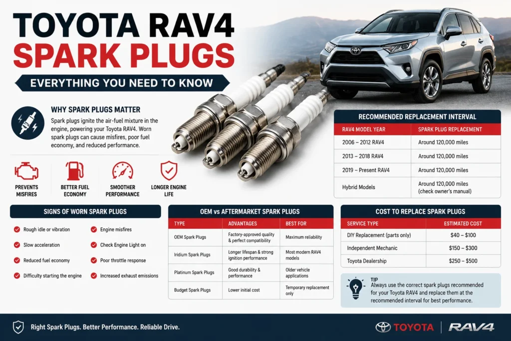 Toyota RAV4 Spark Plugs: Avoid Engine Misfires 3 Toyota RAV4 Spark Plugs types, replacement interval, and maintenance guide