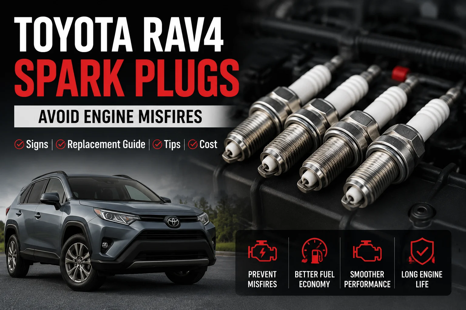 Toyota RAV4 Spark Plugs replacement guide to avoid engine misfires