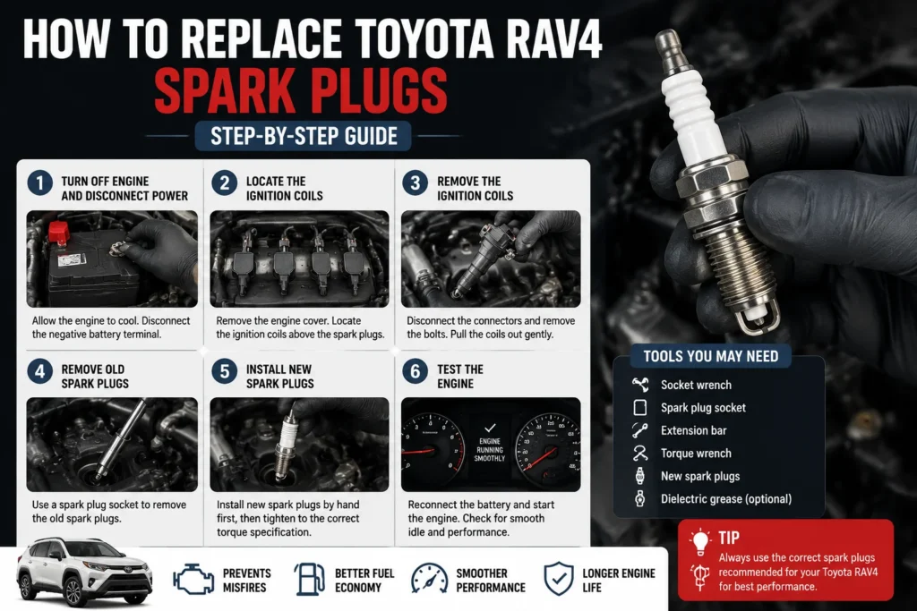 Toyota RAV4 Spark Plugs: Avoid Engine Misfires 2 Toyota RAV4 Spark Plugs replacement step by step guide