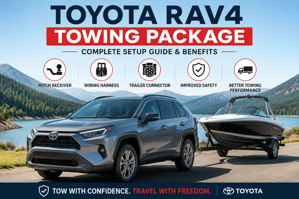 Toyota RAV4 Towing Package with trailer and towing accessories