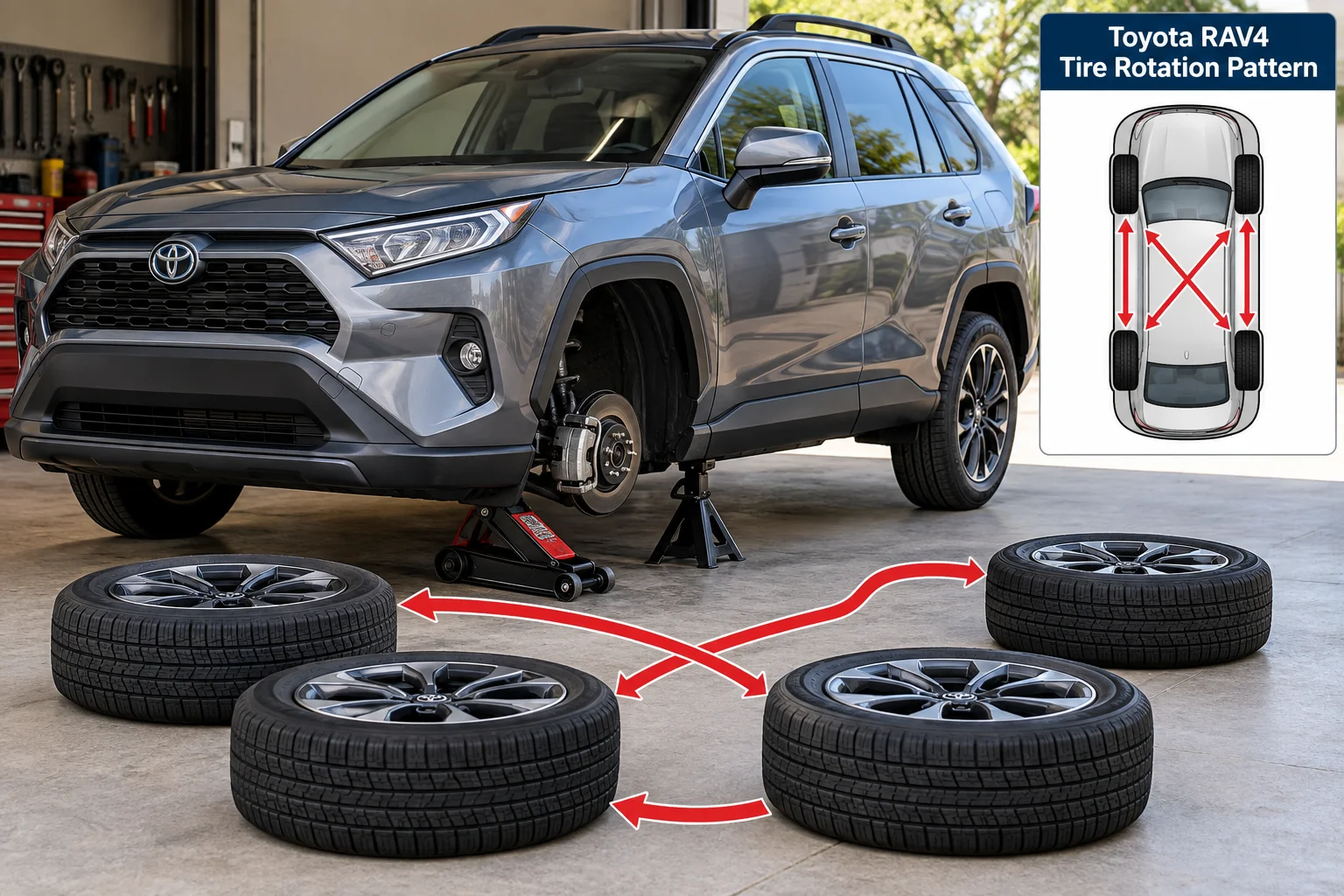 Home 2 Toyota RAV4 tire rotation pattern