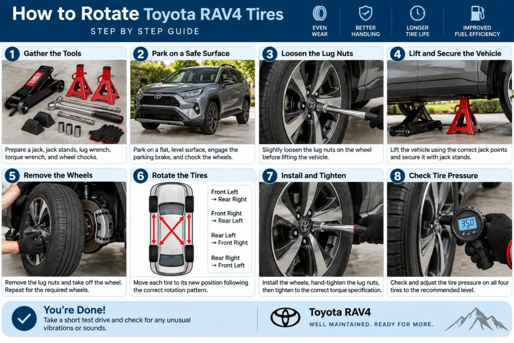 Toyota RAV4 Tire Rotation: Complete Guide 2 How to rotate Toyota RAV4 tires step by step